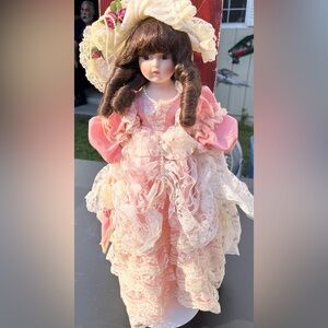 Vintage Pink and Cream Victorian Style Collectible Doll